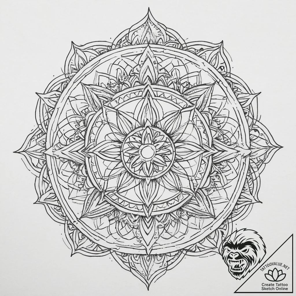 Tattoo design a sacred geometry pattern that... - tattoo sketch (№1754153503_0, 02.08.2025 16:51) — tattoovalue.net