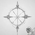 Tattoo design a stylized elven bow with a glo… – tattoo sketch (№1754153700_0, 02.08.2025 16:55) — tattoovalue.net
