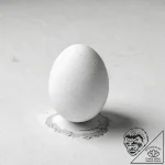 A simple, stark still life of a single egg on… – tattoo sketch (№1754153894_0, 02.08.2025 16:58) — tattoovalue.net