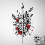 Arrow, tattoo sketch design, trash polka tatt… – tattoo sketch (№1754154285_0, 02.08.2025 17:04) — tattoovalue.net