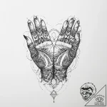 Tattoo design a minimalist tattoo of hands cl… – tattoo sketch (№1754155084_0, 02.08.2025 17:18) — tattoovalue.net
