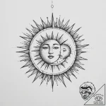 Tattoo sketch a moon and a sun, each on a sep… – tattoo sketch (№1754221514_0, 03.08.2025 11:45) — tattoovalue.net