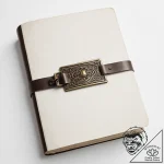 A detailed shot of an old, leather-bound book… – tattoo sketch (№1754221715_0, 03.08.2025 11:48) — tattoovalue.net