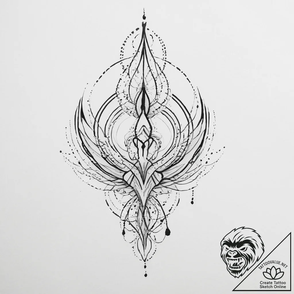 Tattoo design an abstract representation of q... - tattoo sketch (№1754221915_0, 03.08.2025 11:51) — tattoovalue.net