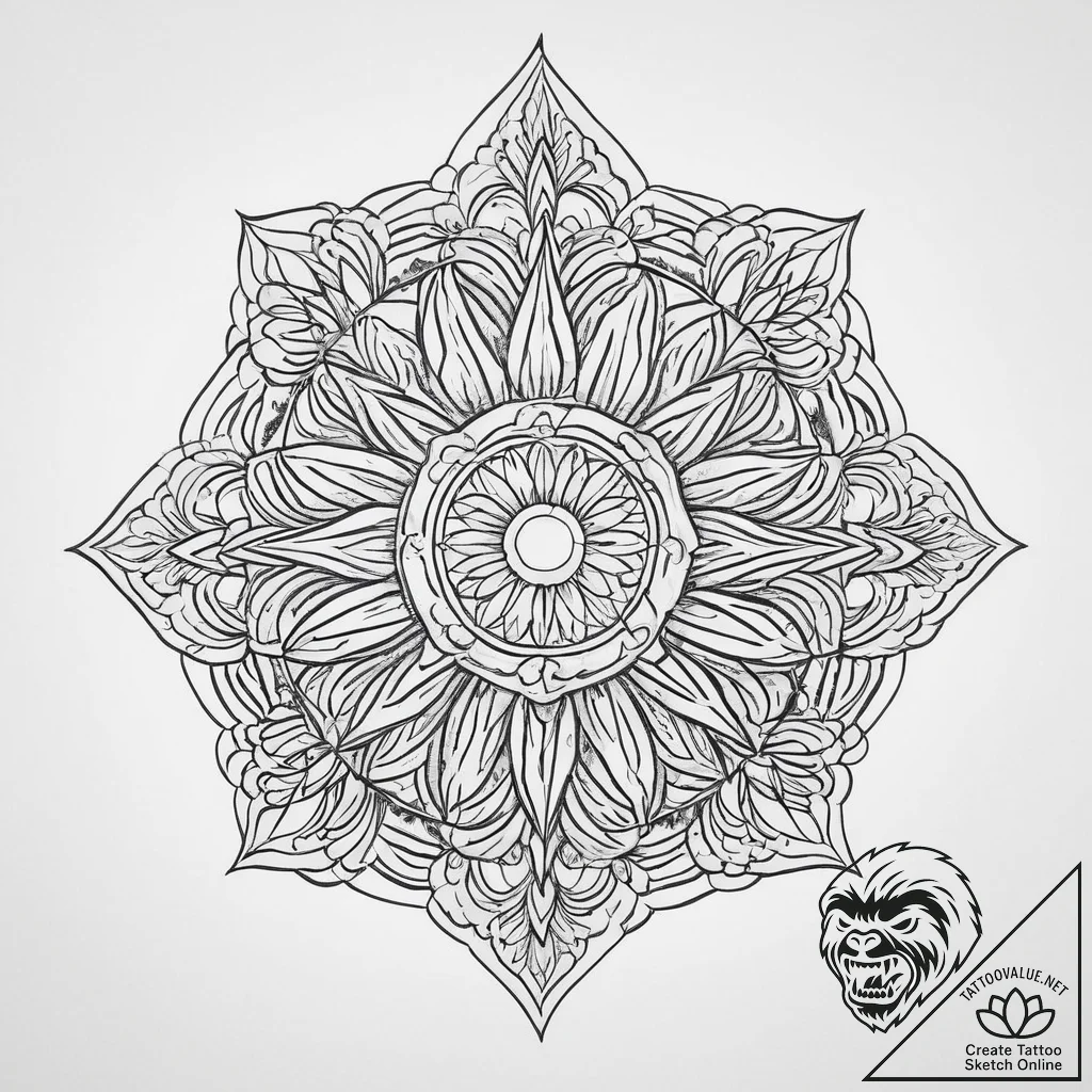 Tattoo sketch an intricate mosaic pattern in... - tattoo sketch (№1754222710_0, 03.08.2025 12:05) — tattoovalue.net
