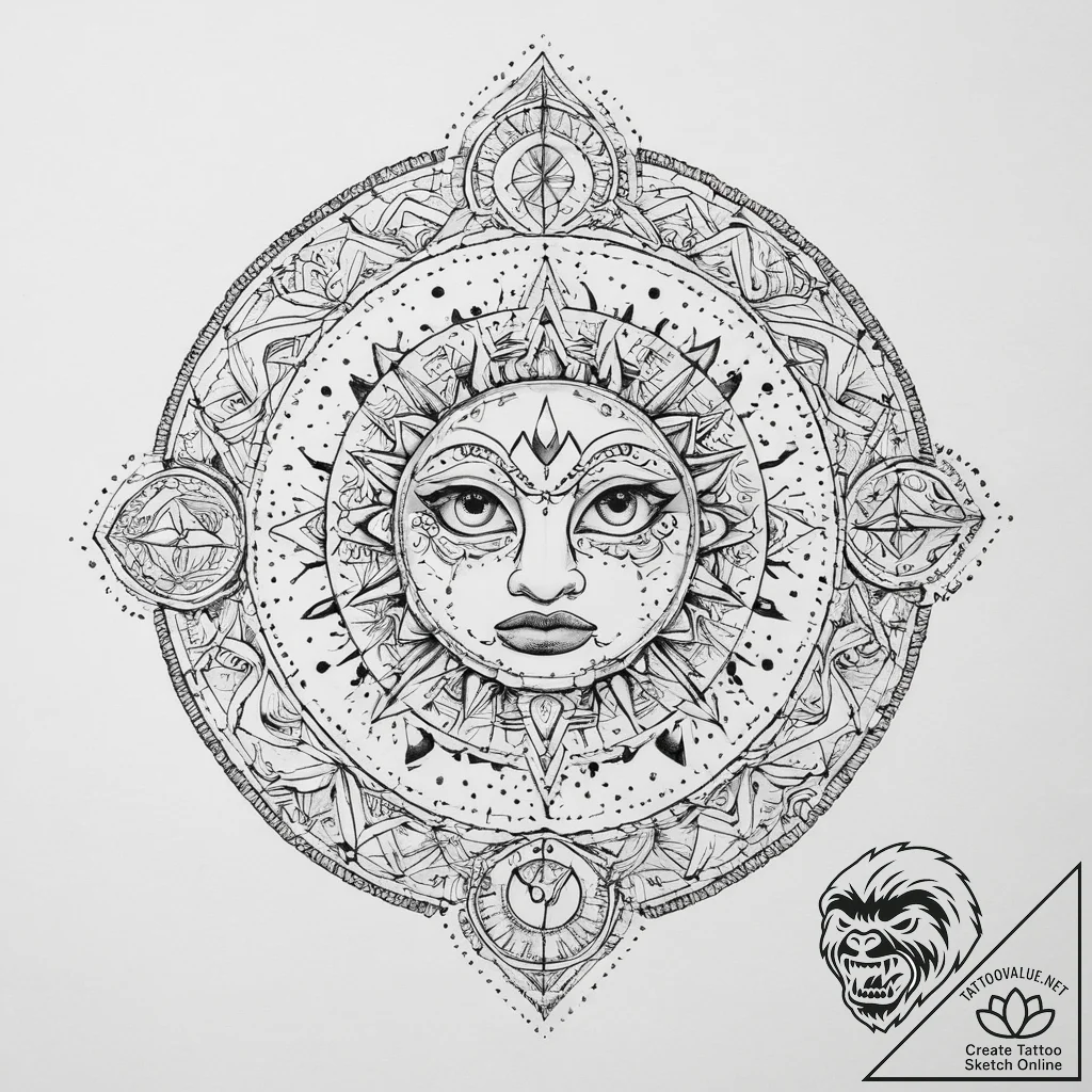 Tattoo design a realistic depiction of an anc... - tattoo sketch (№1754223730_0, 03.08.2025 12:22) — tattoovalue.net