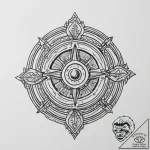 Tattoo design a stylized arcade token with a… – tattoo sketch (№1754227172_0, 03.08.2025 13:19) — tattoovalue.net