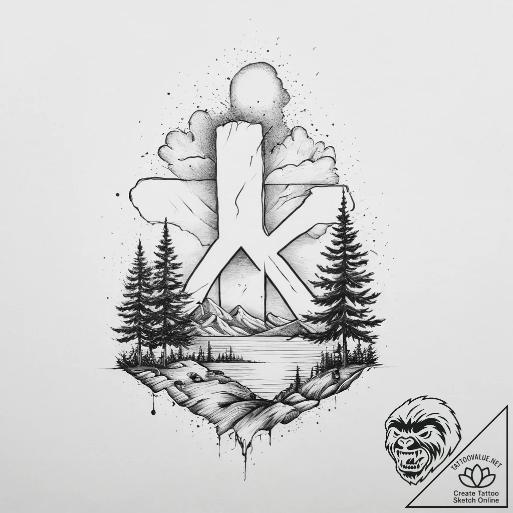 Tattoo design a stylized "afk" text melting i... - tattoo sketch (№1754228786_0, 03.08.2025 13:46) — tattoovalue.net