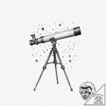 A person looking through a telescope at the n… – tattoo sketch (№1754229811_0, 03.08.2025 14:03) — tattoovalue.net