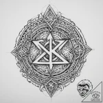 75. tattoo sketch: “raduga” rune surrounded b… – tattoo sketch (№1754230827_0, 03.08.2025 14:20) — tattoovalue.net