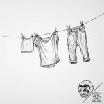 A person hanging laundry on a clothesline on… – tattoo sketch (№1754231233_0, 03.08.2025 14:27) — tattoovalue.net