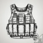 Tattoo sketch a generic tactical vest or plat… – tattoo sketch (№1754231840_0, 03.08.2025 14:37) — tattoovalue.net