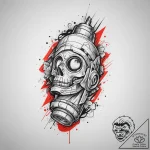 A person developing film in a darkroom, lit b… – tattoo sketch (№1754233464_0, 03.08.2025 15:04) — tattoovalue.net