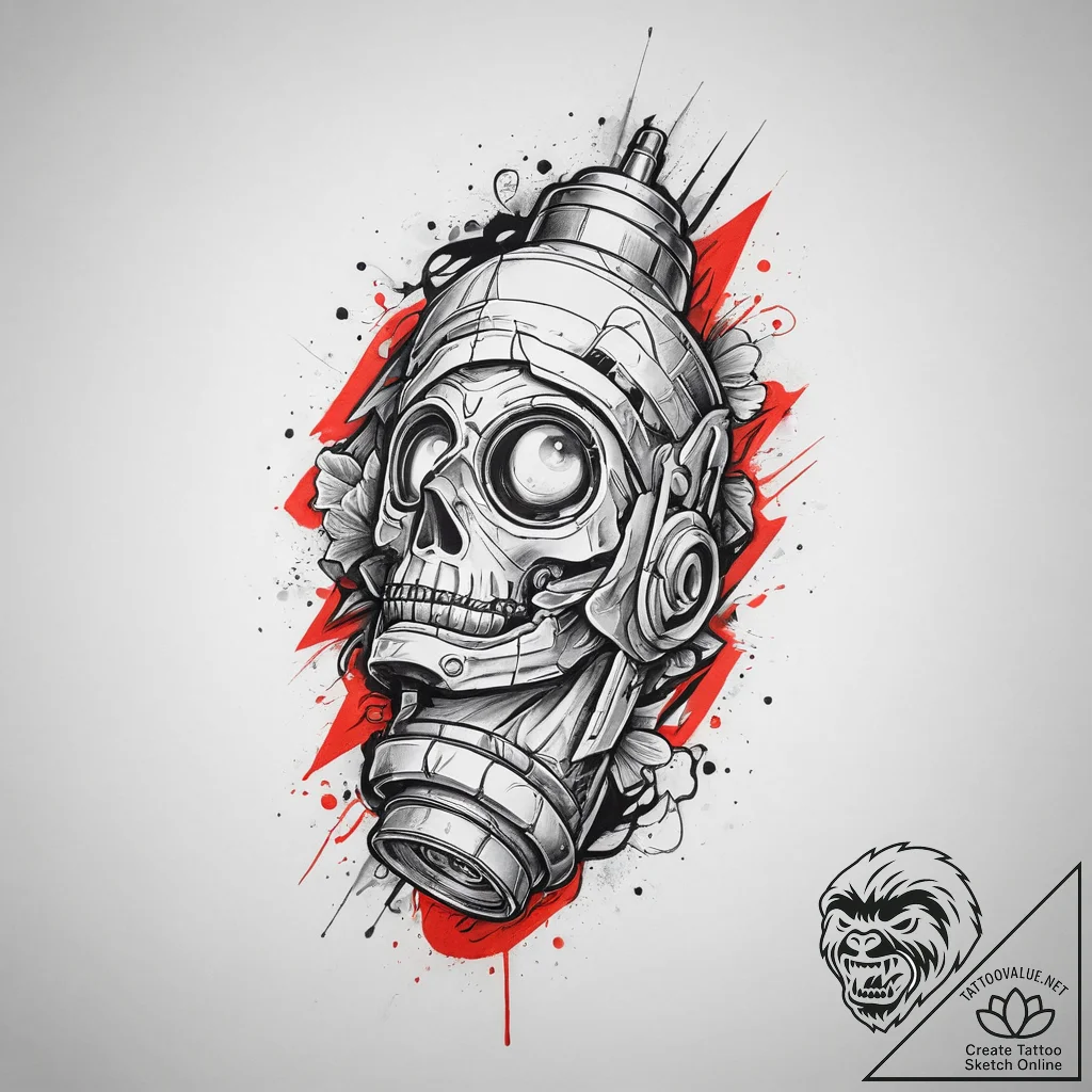 A person developing film in a darkroom, lit b... - tattoo sketch (№1754233464_0, 03.08.2025 15:04) — tattoovalue.net