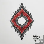 Geode, concept art for tattoo, black and red… – tattoo sketch (№1754234729_0, 03.08.2025 15:25) — tattoovalue.net