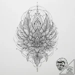 Tattoo sketch a delicate feather with intrica… – tattoo sketch (№1754235545_0, 03.08.2025 15:39) — tattoovalue.net