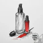 A spilled bottle of red nail polish on a whit… – tattoo sketch (№1754235749_0, 03.08.2025 15:42) — tattoovalue.net