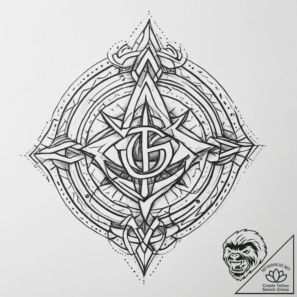 Tattoo design a stylized "gg" good game symbo... - tattoo sketch (№1754236981_0, 03.08.2025 16:03) — tattoovalue.net