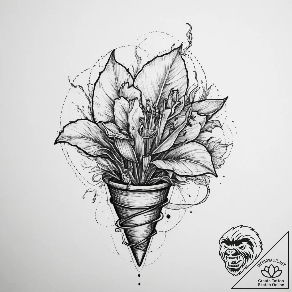 Venus flytrap, tattoo flash sheet design, ske... - tattoo sketch (№1754237192_0, 03.08.2025 16:06) — tattoovalue.net