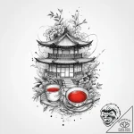 The interior of a traditional japanese tea ho… – tattoo sketch (№1754237832_0, 03.08.2025 16:17) — tattoovalue.net