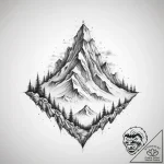 Tattoo sketch a snowy mountain peak with a hi… – tattoo sketch (№1754238236_0, 03.08.2025 16:23) — tattoovalue.net