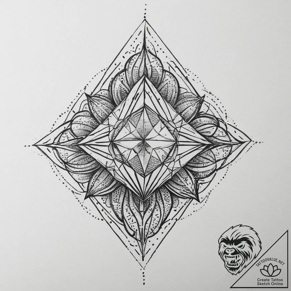 Crystal, tattoo flash sheet design, on a clea... - tattoo sketch (№1754238439_0, 03.08.2025 16:27) — tattoovalue.net