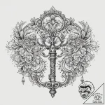 Tattoo sketch a vintage key with intricate de… – tattoo sketch (№1754238646_0, 03.08.2025 16:30) — tattoovalue.net