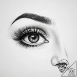 Tattoo design a confident woman’s eye, with l… – tattoo sketch (№1754239218_0, 03.08.2025 16:40) — tattoovalue.net