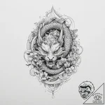 Tattoo sketch a zodiac glyph appearing as a h… – tattoo sketch (№1754239632_0, 03.08.2025 16:47) — tattoovalue.net