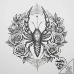 Tattoo design a scorpio scorpion, drawn with… – tattoo sketch (№1754240045_0, 03.08.2025 16:54) — tattoovalue.net