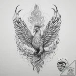 Tattoo sketch a phoenix rising majestically f… – tattoo sketch (№1754241074_0, 03.08.2025 17:11) — tattoovalue.net