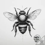 Bumblebee, ink illustration for tattoo, dotwo… – tattoo sketch (№1754241891_0, 03.08.2025 17:24) — tattoovalue.net