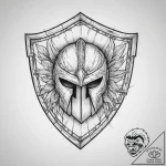 Tattoo sketch a spartan shield with an invert… – tattoo sketch (№1754242095_0, 03.08.2025 17:28) — tattoovalue.net