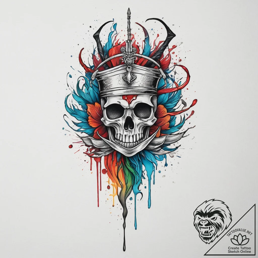 A hand writing with a quill that drips blood,... - tattoo sketch (№1754242917_0, 03.08.2025 17:41) — tattoovalue.net