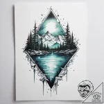 Tattoo sketch an aurora borealis effect in wa… – tattoo sketch (№1754243530_0, 03.08.2025 17:52) — tattoovalue.net