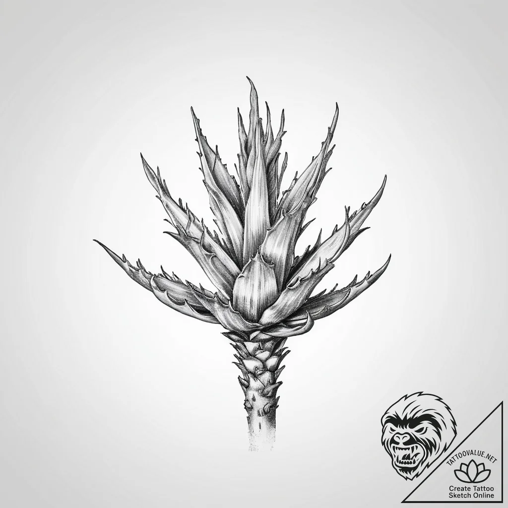 Aloe - tattoo sketch (№1754244349_0, 03.08.2025 18:05) — tattoovalue.net