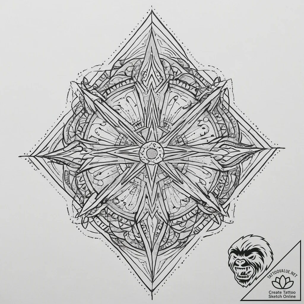 Tattoo design an abstract mosaic of different... - tattoo sketch (№1754245167_0, 03.08.2025 18:19) — tattoovalue.net