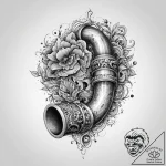 Tattoo sketch a weighty, ornate pipe, for con… – tattoo sketch (№1754245370_0, 03.08.2025 18:22) — tattoovalue.net