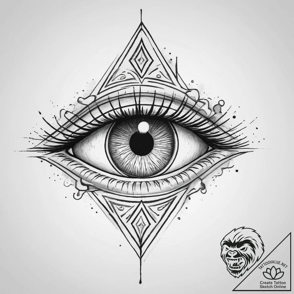 Tattoo sketch a protective eye symbol (e.g.,... - tattoo sketch (№1754245990_0, 03.08.2025 18:33) — tattoovalue.net