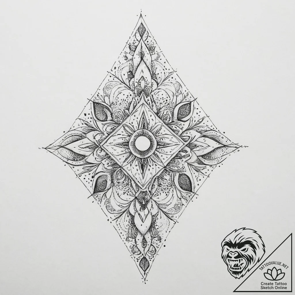 Tattoo sketch an abstract representation of g... - tattoo sketch (№1754246400_0, 03.08.2025 18:40) — tattoovalue.net