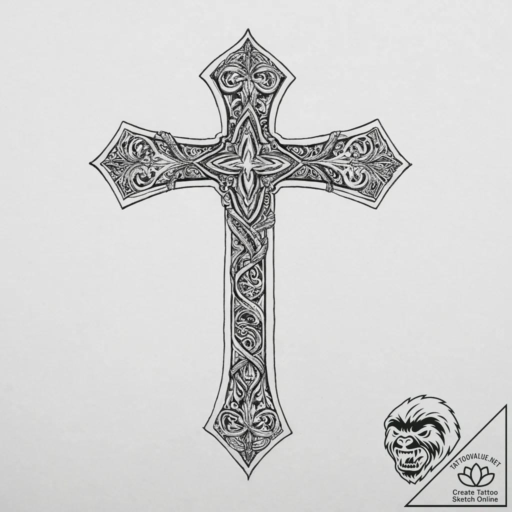 Tattoo sketch: perun's hammer used as a prote... - tattoo sketch (№1754247013_0, 03.08.2025 18:50) — tattoovalue.net