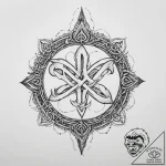 62. tattoo design: a “chernobog” rune with su… – tattoo sketch (№1754248028_0, 03.08.2025 19:07) — tattoovalue.net