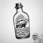 A ship in a bottle (is there, but can be a st… – tattoo sketch (№1754248846_0, 03.08.2025 19:20) — tattoovalue.net