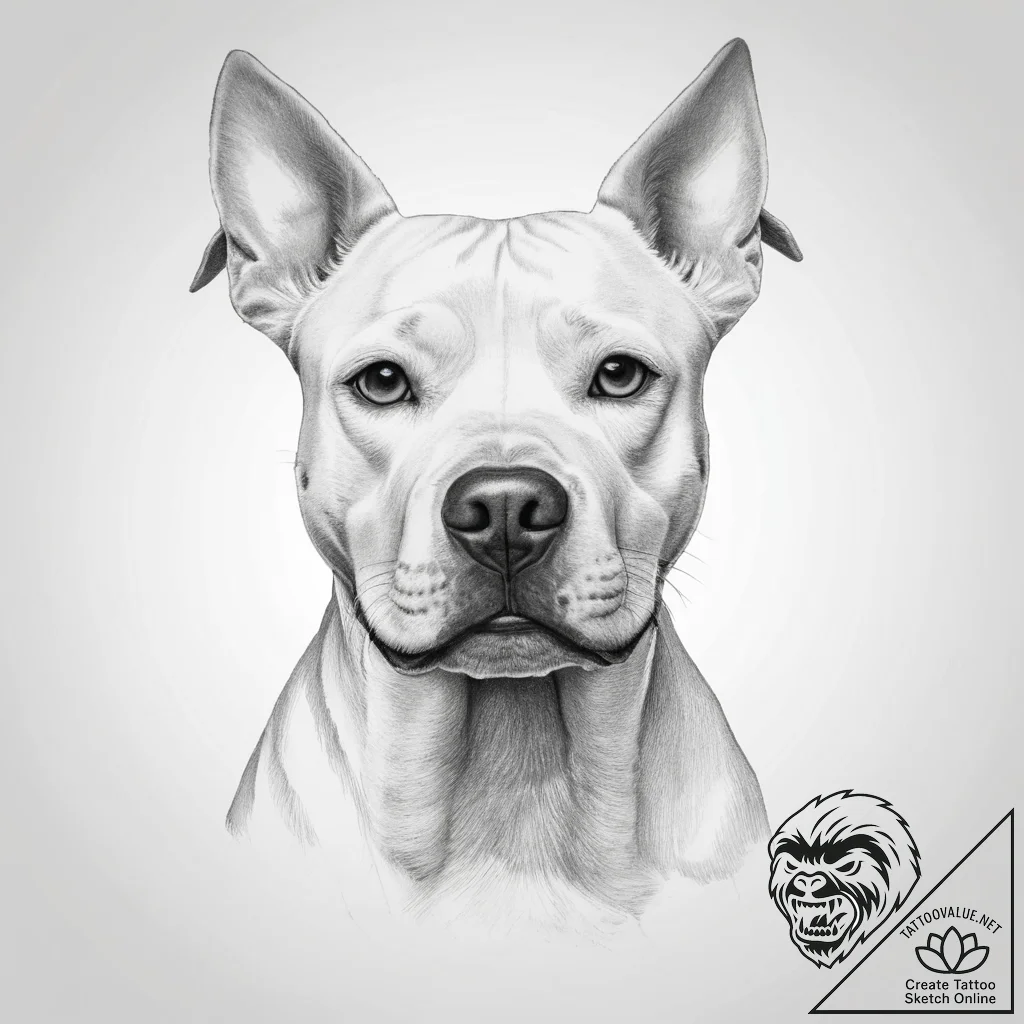 Pit bull terrier - tattoo sketch (№1754249460_0, 03.08.2025 19:31) — tattoovalue.net