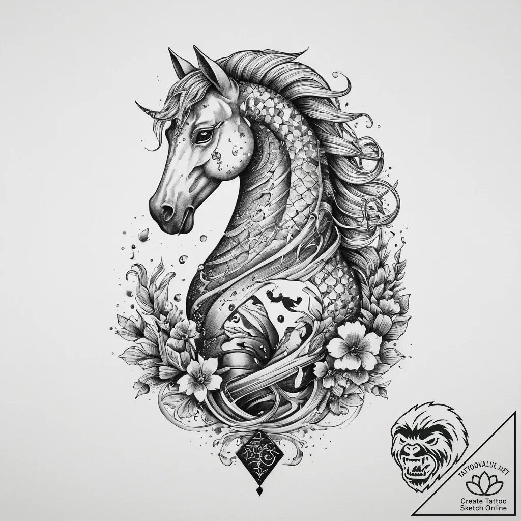 Tattoo sketch a knight's chess piece (horse),... - tattoo sketch (№1754250892_0, 03.08.2025 19:54) — tattoovalue.net