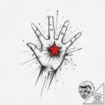 Tattoo design a hand reaching for a star, sym… – tattoo sketch (№1754251297_0, 03.08.2025 20:01) — tattoovalue.net
