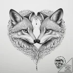 Tattoo design two foxes, their tails forming… – tattoo sketch (№1754251498_0, 03.08.2025 20:04) — tattoovalue.net