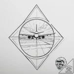 The view of a runway from an airplane’s windo… – tattoo sketch (№1754251912_0, 03.08.2025 20:11) — tattoovalue.net