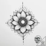 Tattoo sketch a flower whose center is a tiny… – tattoo sketch (№1754252114_0, 03.08.2025 20:15) — tattoovalue.net