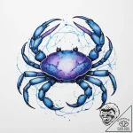 Tattoo design a cancer crab, outlined in thin… – tattoo sketch (№1754252722_0, 03.08.2025 20:25) — tattoovalue.net